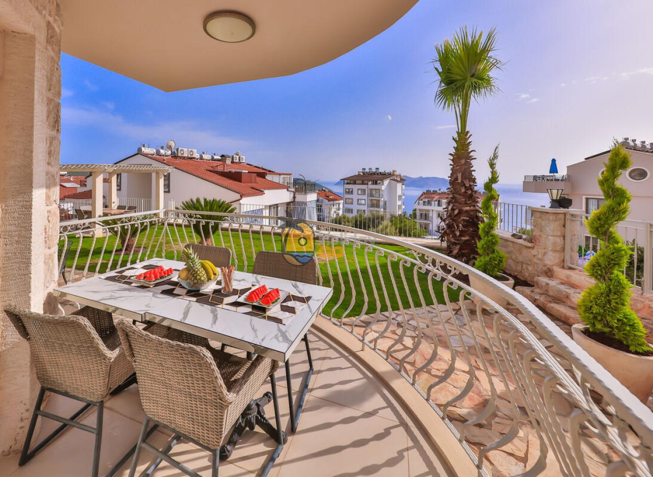 Kaş deniz manzaralı lüks apart | V102 | Kaş Günlük Kiralık Apart - Holiday Go