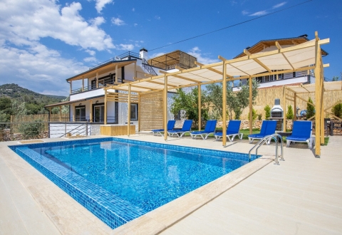 Kaş’ta Doğa Manzaralı Lüks Villa - V1071